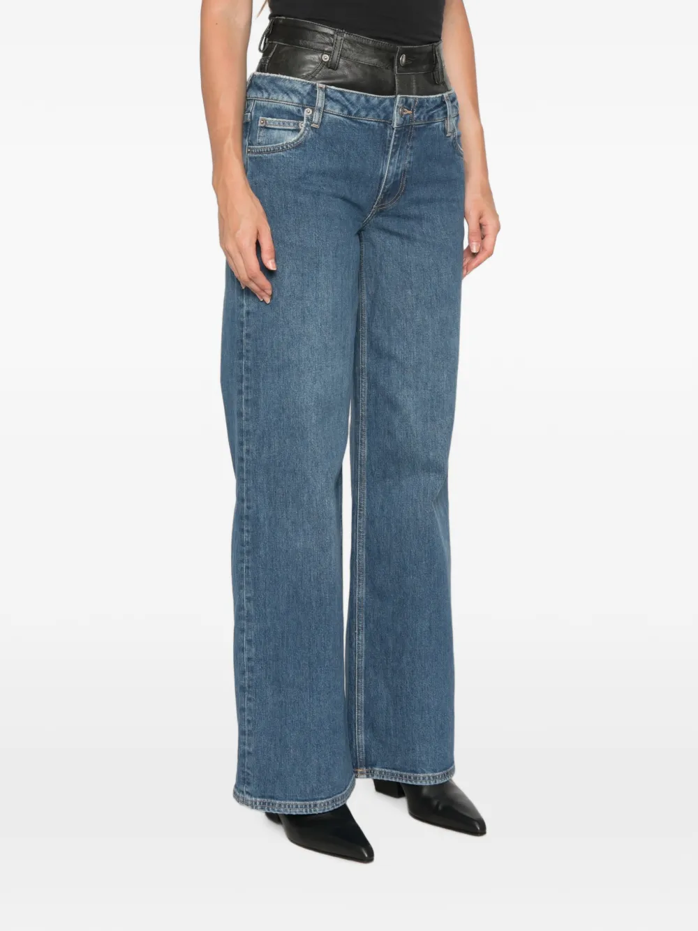 SIMKHAI layered-waistband jeans Blauw