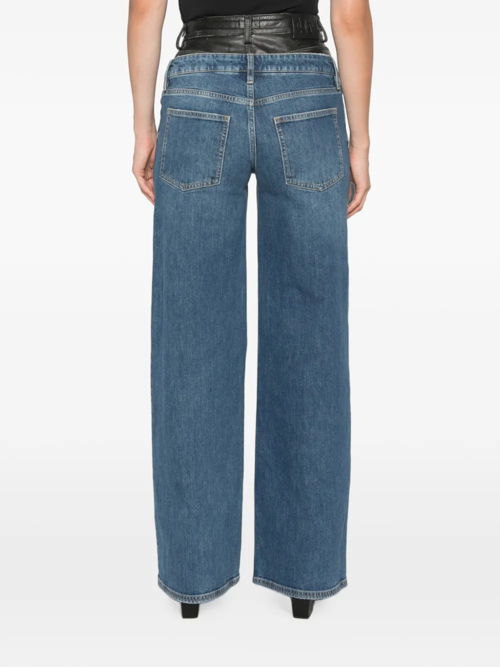 SIMKHAI layered-waistband jeans Blauw