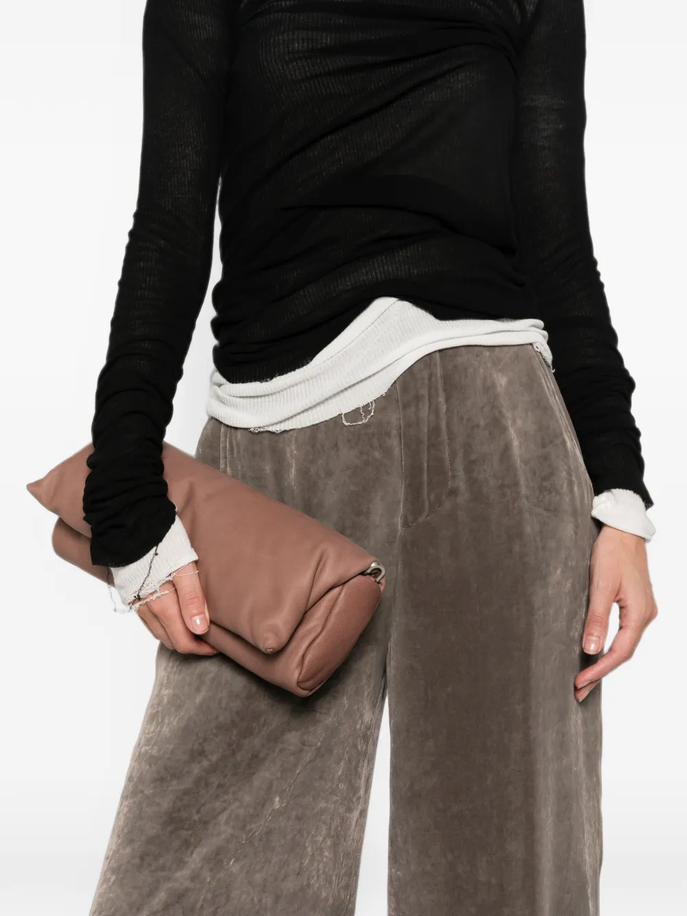 Rick Owens Leren clutch Bruin