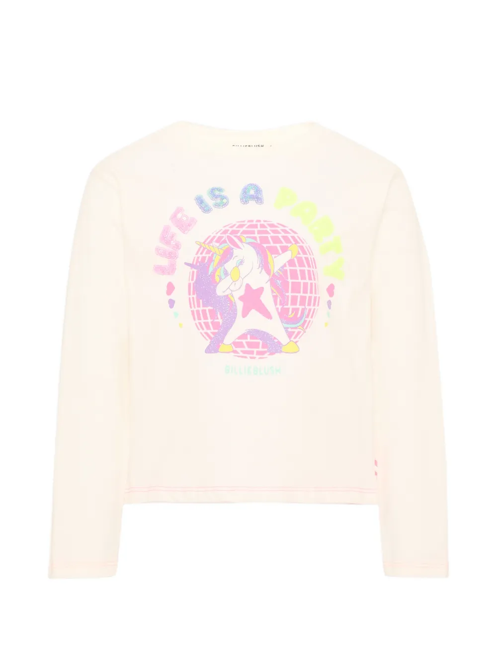 Billieblush unicorn-print sequin-embellished T-shirt - Toni neutri