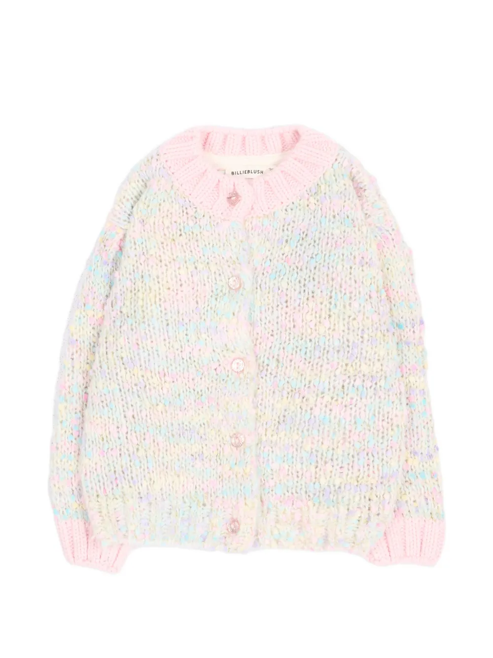 Billieblush chunky-knit button-up cardigan - Toni neutri