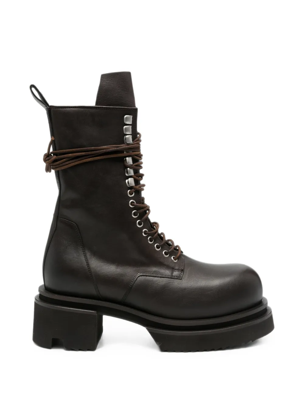 Rick Owens lace-up platform biker boots Bruin