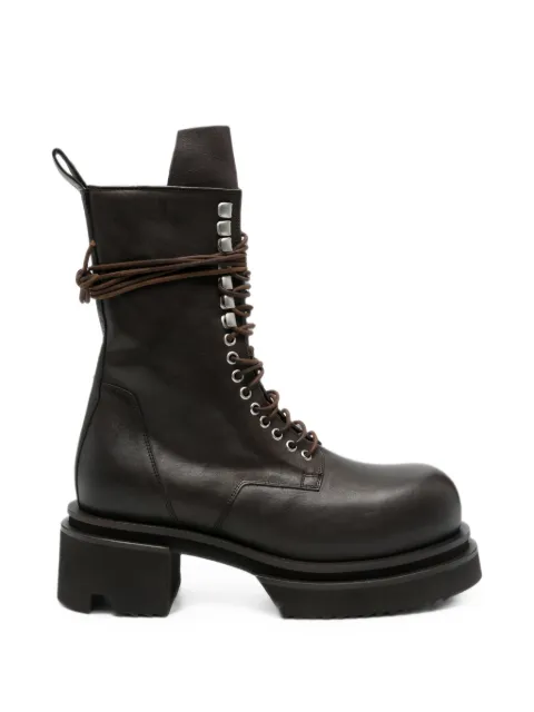 Rick Owens lace-up platform biker boots