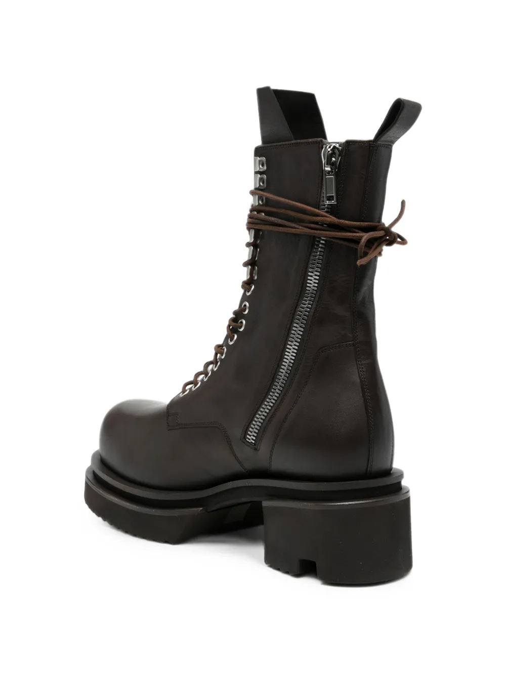 Rick Owens lace-up platform biker boots Bruin