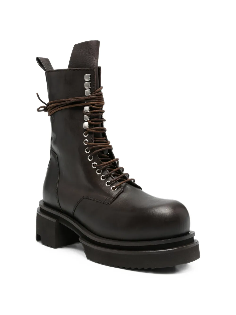 Rick Owens lace-up platform biker boots Bruin
