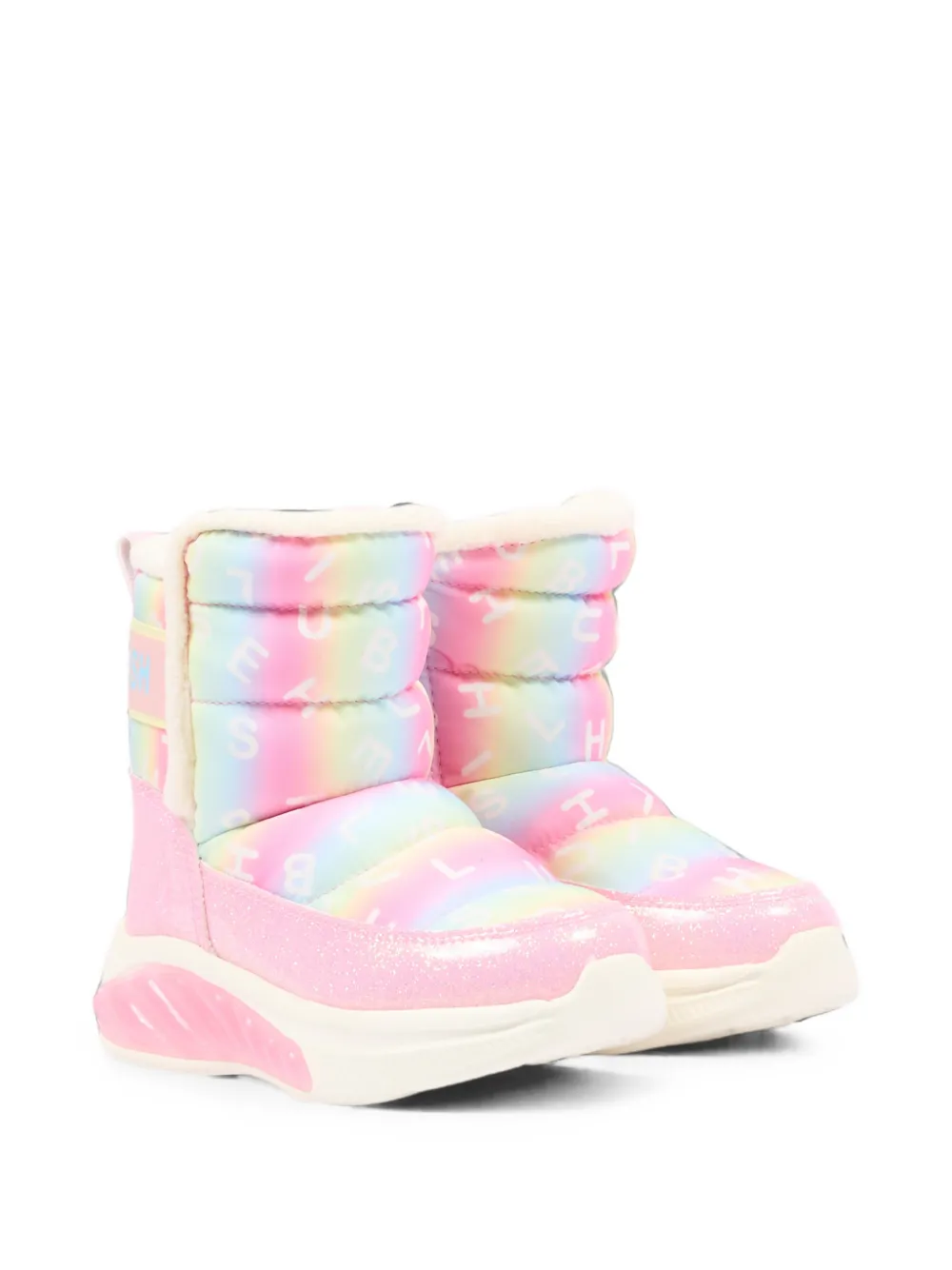 Billieblush glitter-effect padded boots Roze