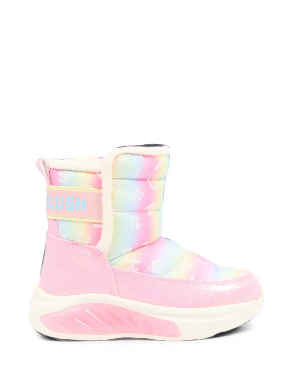 Billieblush glitter-effect padded boots Roze