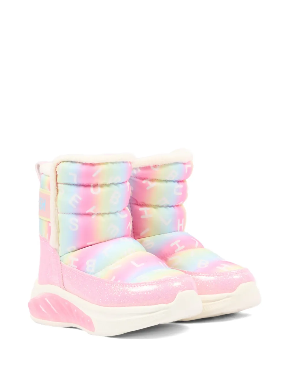 Billieblush glitter-effect padded boots - Rosa