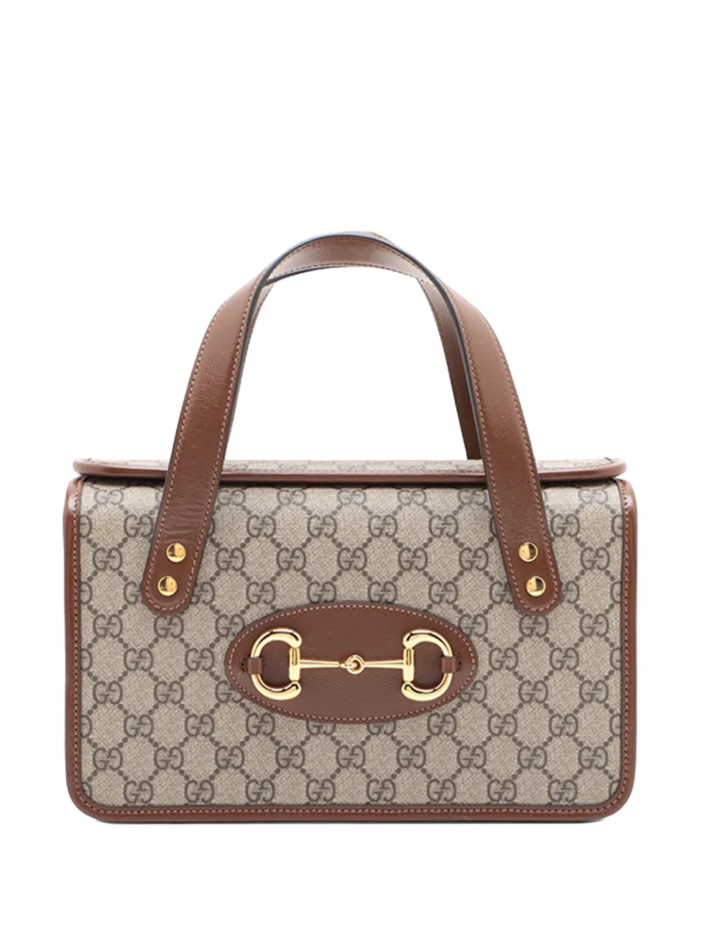 Gucci Pre-Owned 2016-2026 Small GG Supreme Horsebit 1955 Satchel handbag - Toni neutri