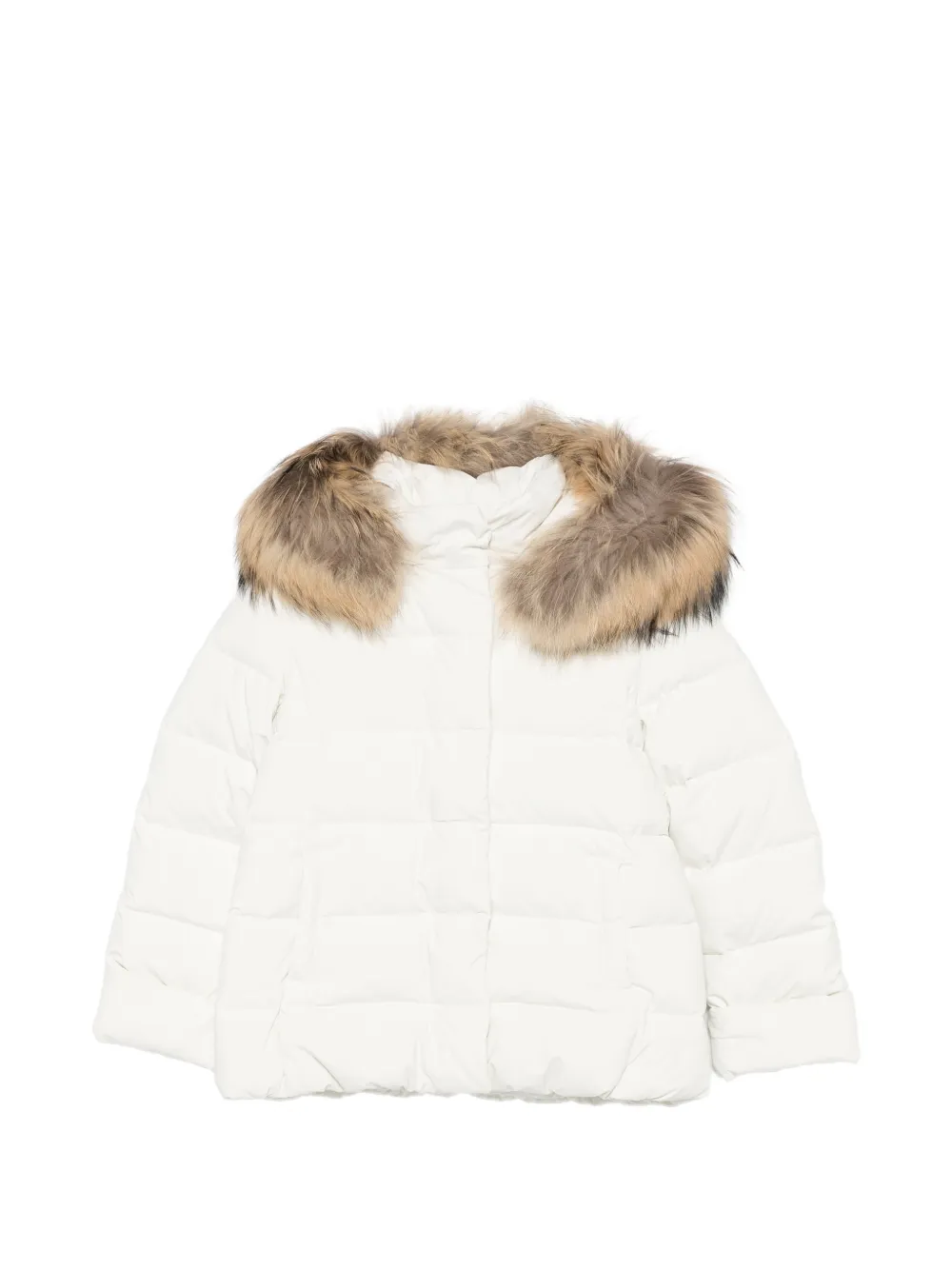 Il Gufo fur-trim hooded jacket - Bianco