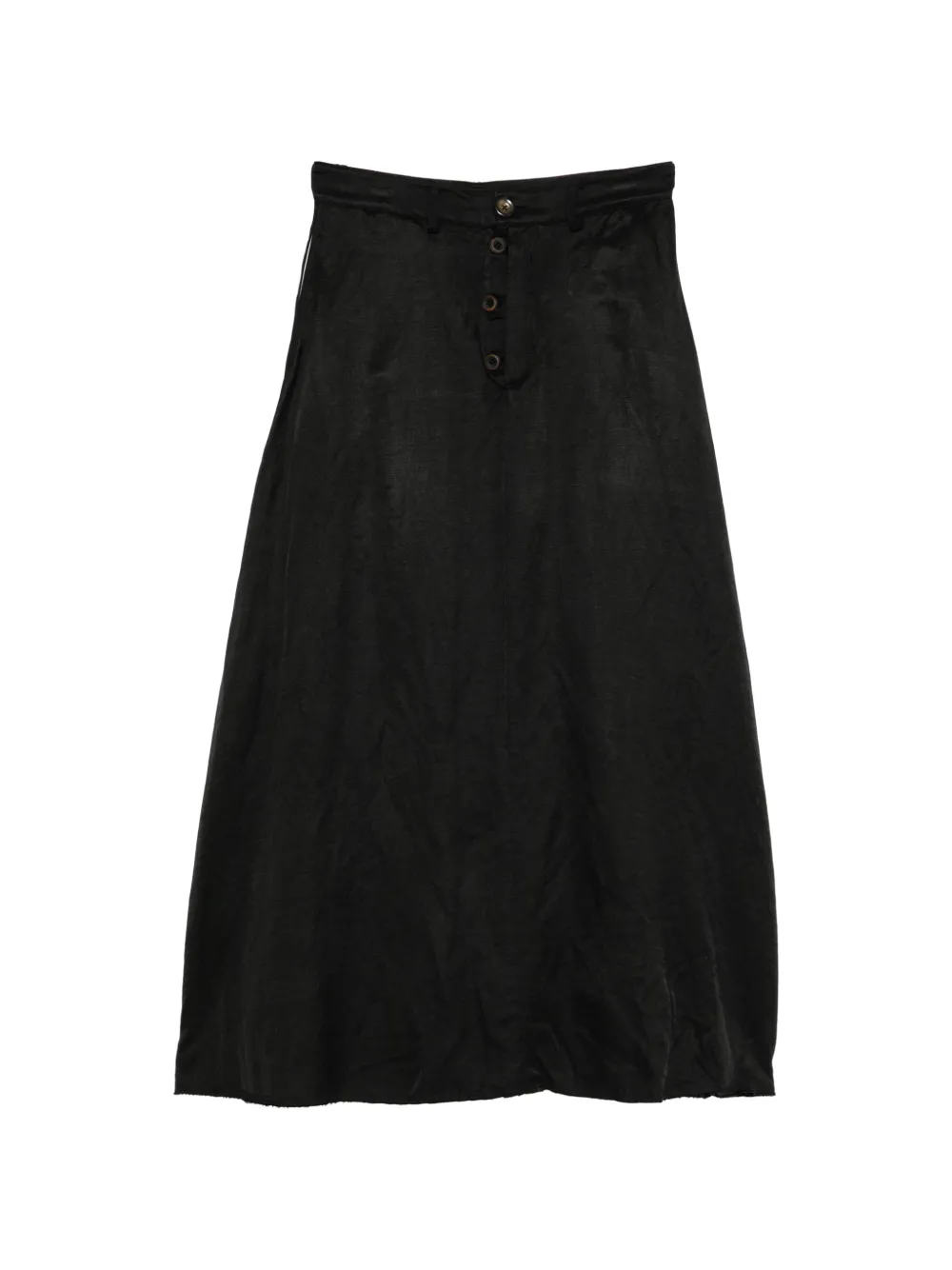 GG IN RED button-fastening frayed skirt - Nero