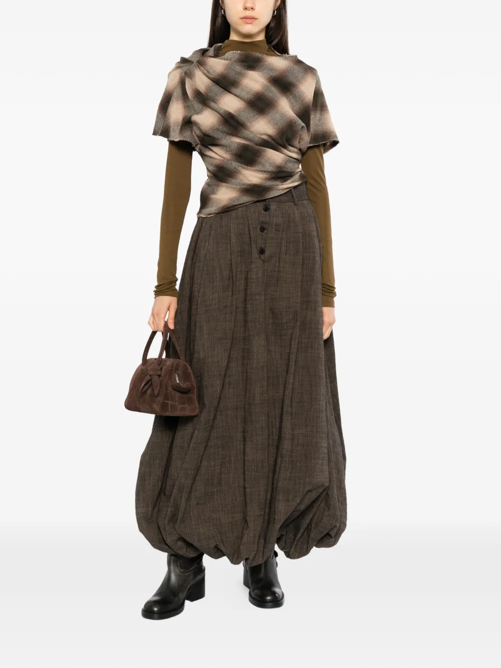 GG IN RED pleated bubble skirt Bruin