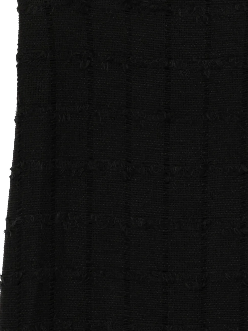 Y's bouclé-knit frayed tweed dress Zwart