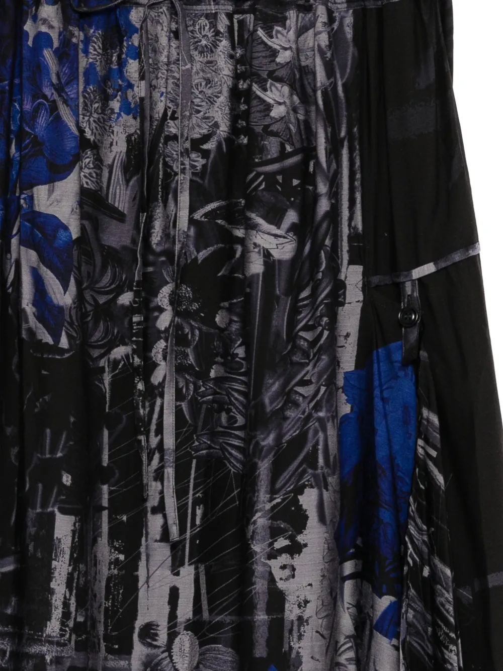 Y's floral-print asymmetric skirt Zwart