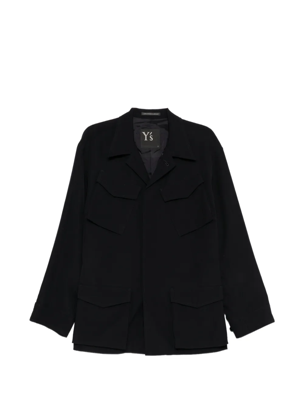 Y's wool gabardine four-pocket jacket - Schwarz