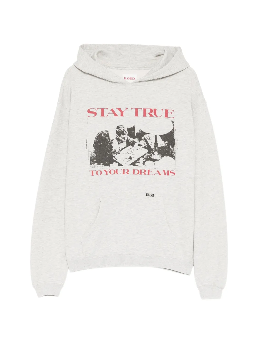 KAMIYA graphic-print hoodie - Grey
