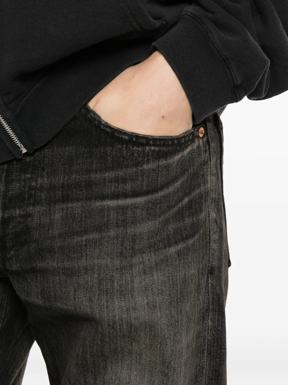 KAMIYA Straight jeans met vervaagd effect Zwart