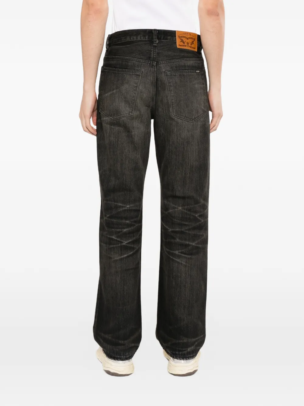 KAMIYA Straight jeans met vervaagd effect Zwart