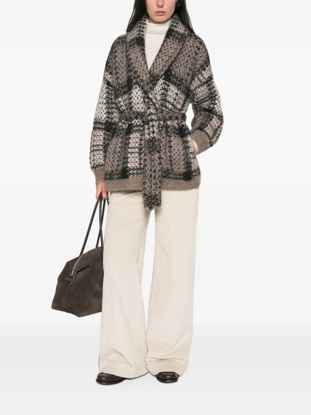 Brunello Cucinelli corduroy wide-leg trousers Beige