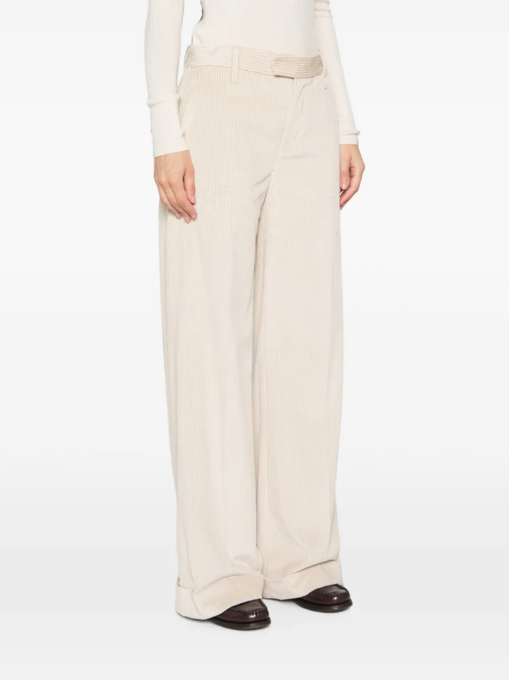 Brunello Cucinelli corduroy wide-leg trousers Beige