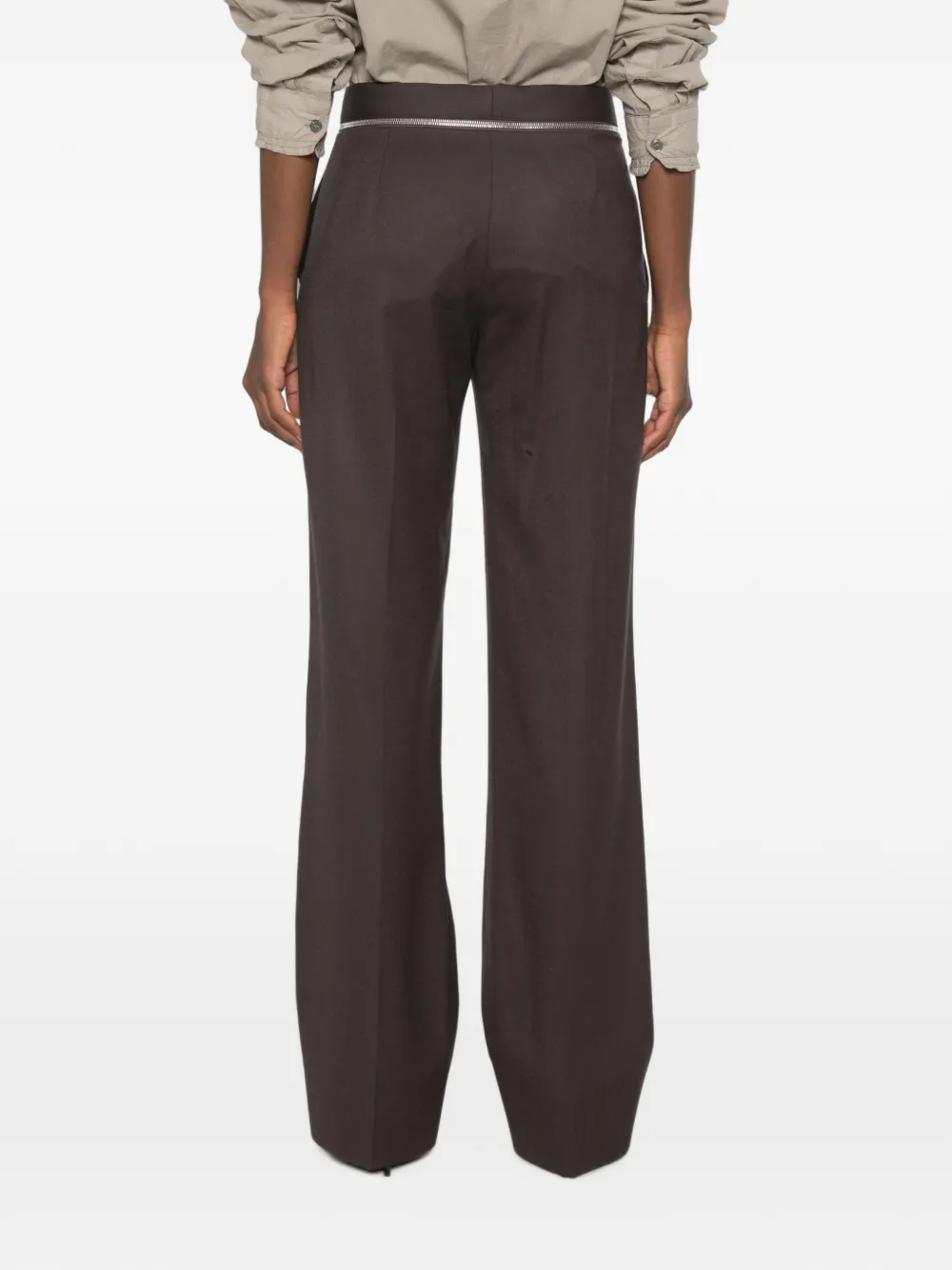 Stella McCartney Pantalon met ritsdetail Bruin