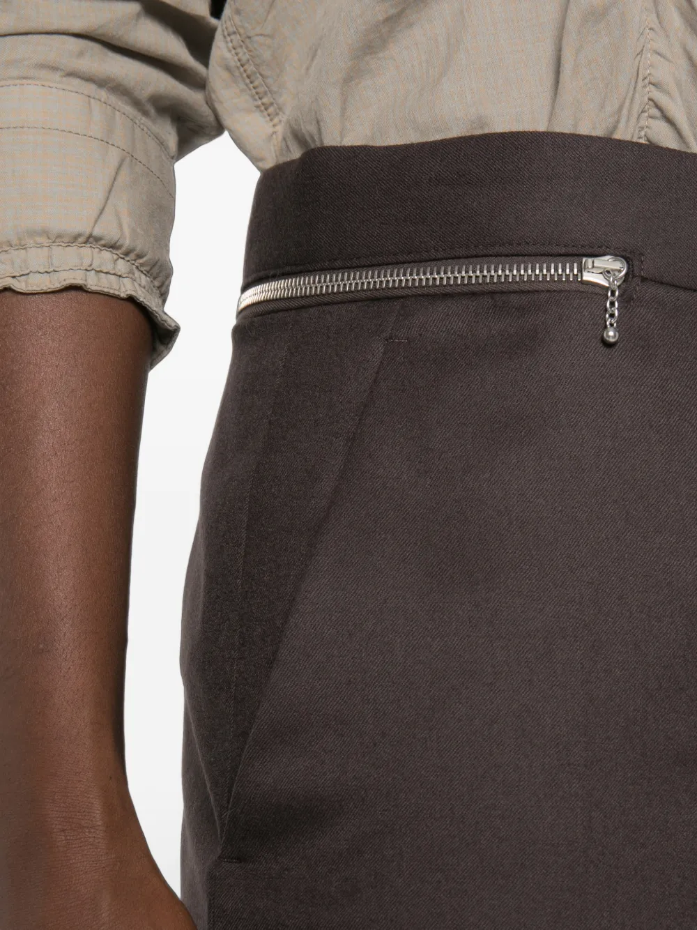 Stella McCartney Pantalon met ritsdetail Bruin