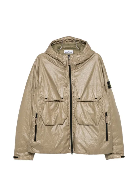 Stone Island logo-patch hooded padded jacket