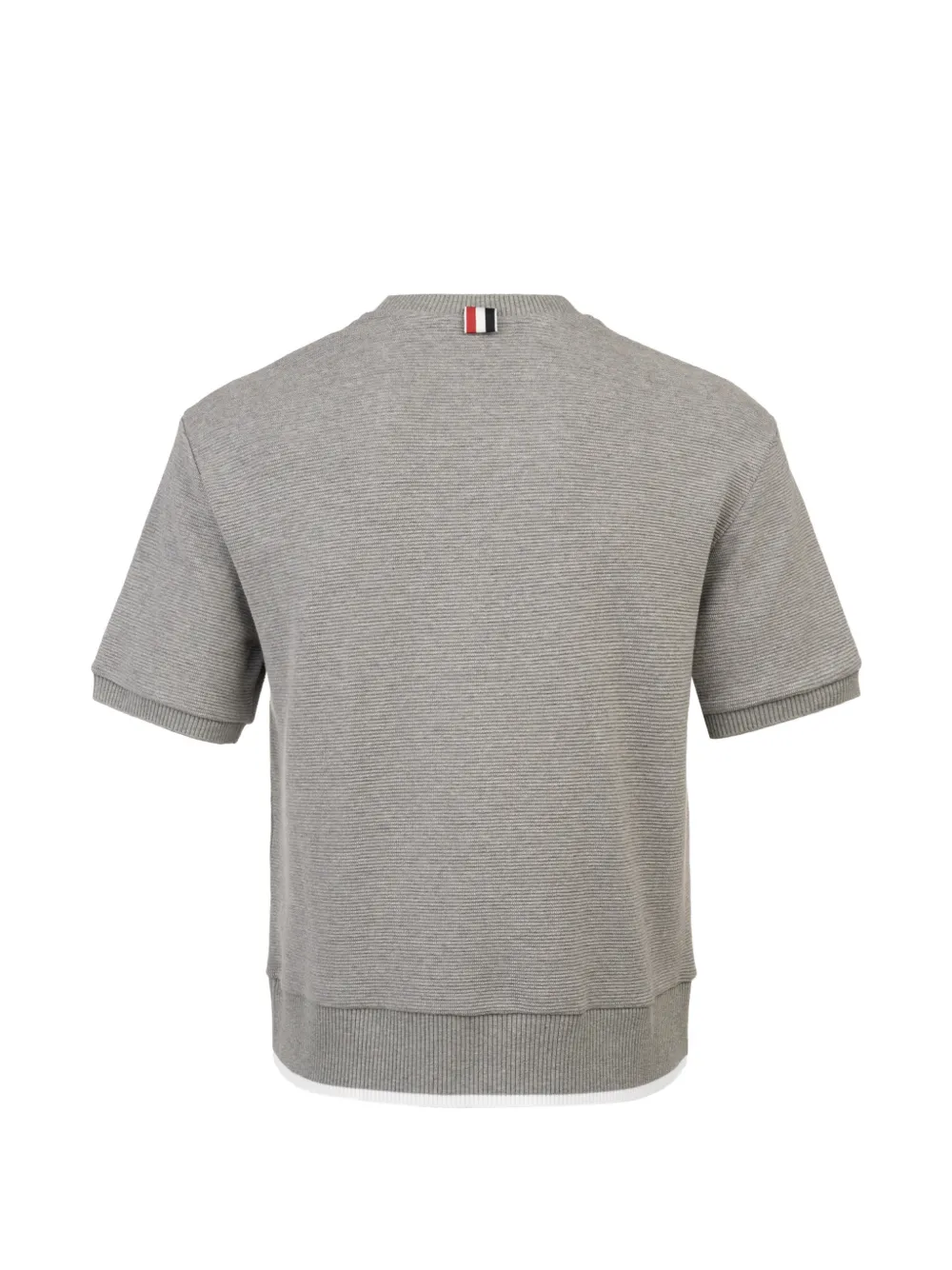 Thom Browne Geribbeld T-shirt met RWB-streep Grijs