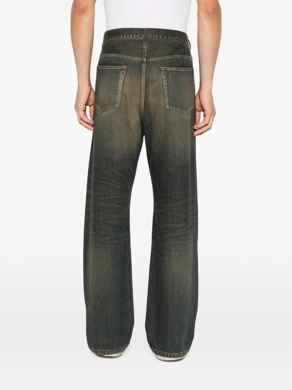 Maison MIHARA YASUHIRO Jeans met knopen en logo-patch Blauw