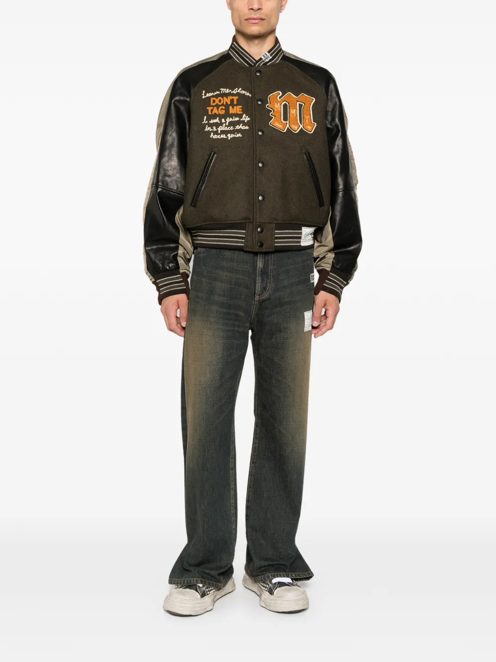 Maison MIHARA YASUHIRO Jeans met knopen en logo-patch Blauw