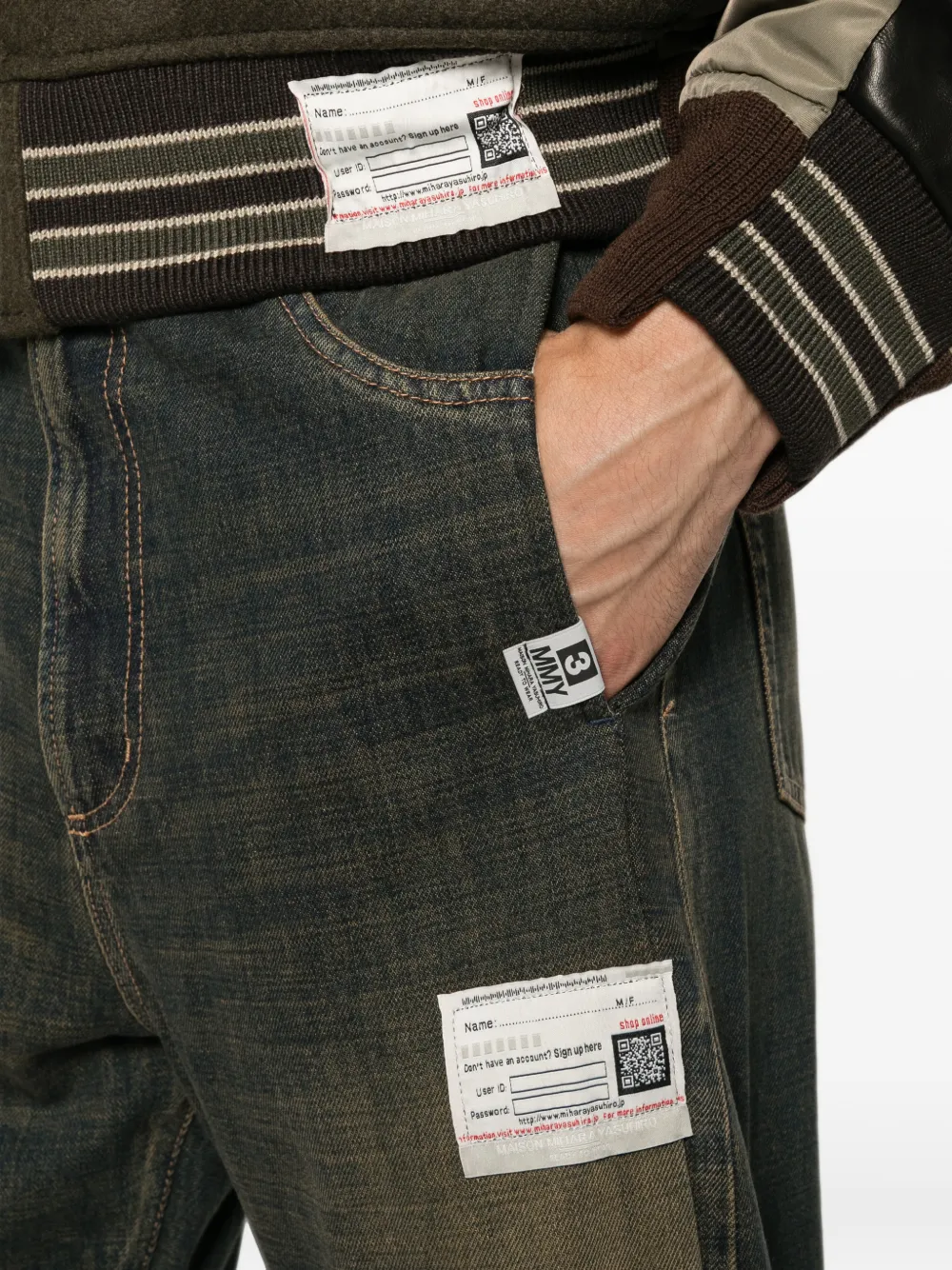 Maison MIHARA YASUHIRO Jeans met knopen en logo-patch Blauw