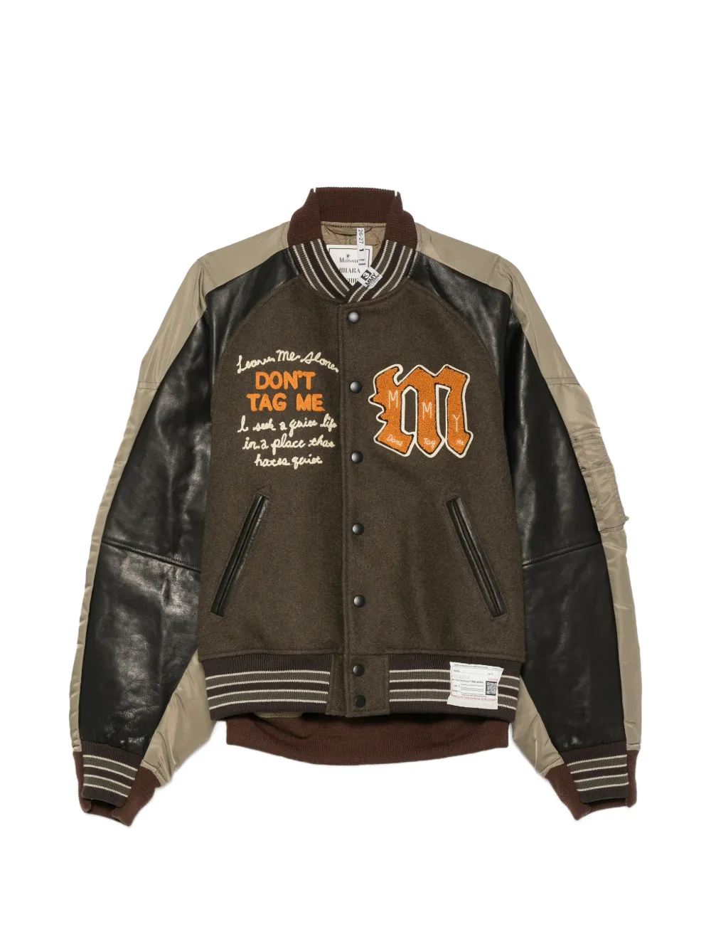 Maison MIHARA YASUHIRO embroidered panelled jacket - Braun
