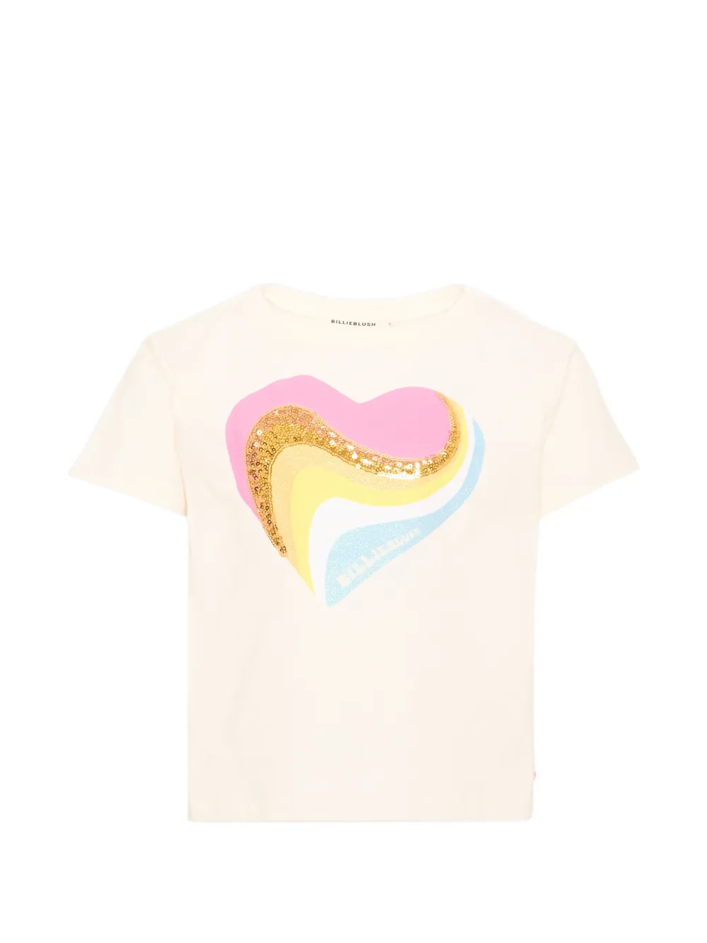 Billieblush sequin-embellished heart-motif T-shirt - Toni neutri