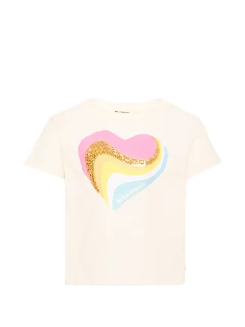 Billieblush sequin-embellished heart-motif T-shirt