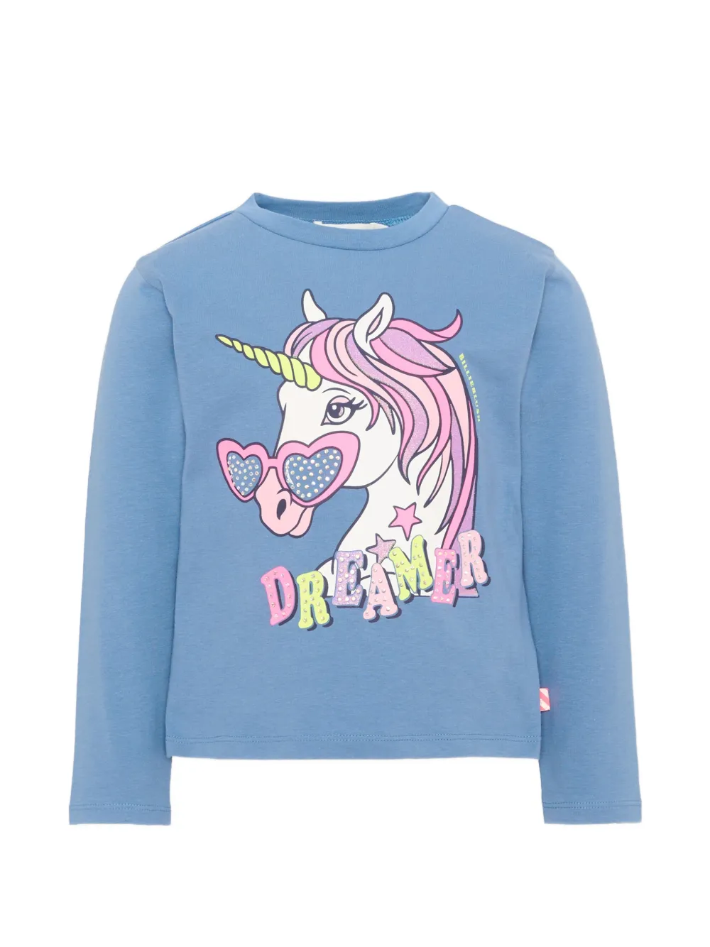 Billieblush unicorn-print long-sleeve T-shirt - Blau