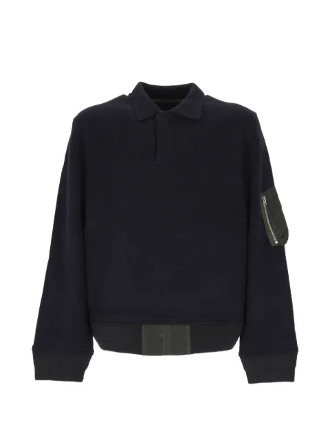 sacai zip-pocket wool sweater