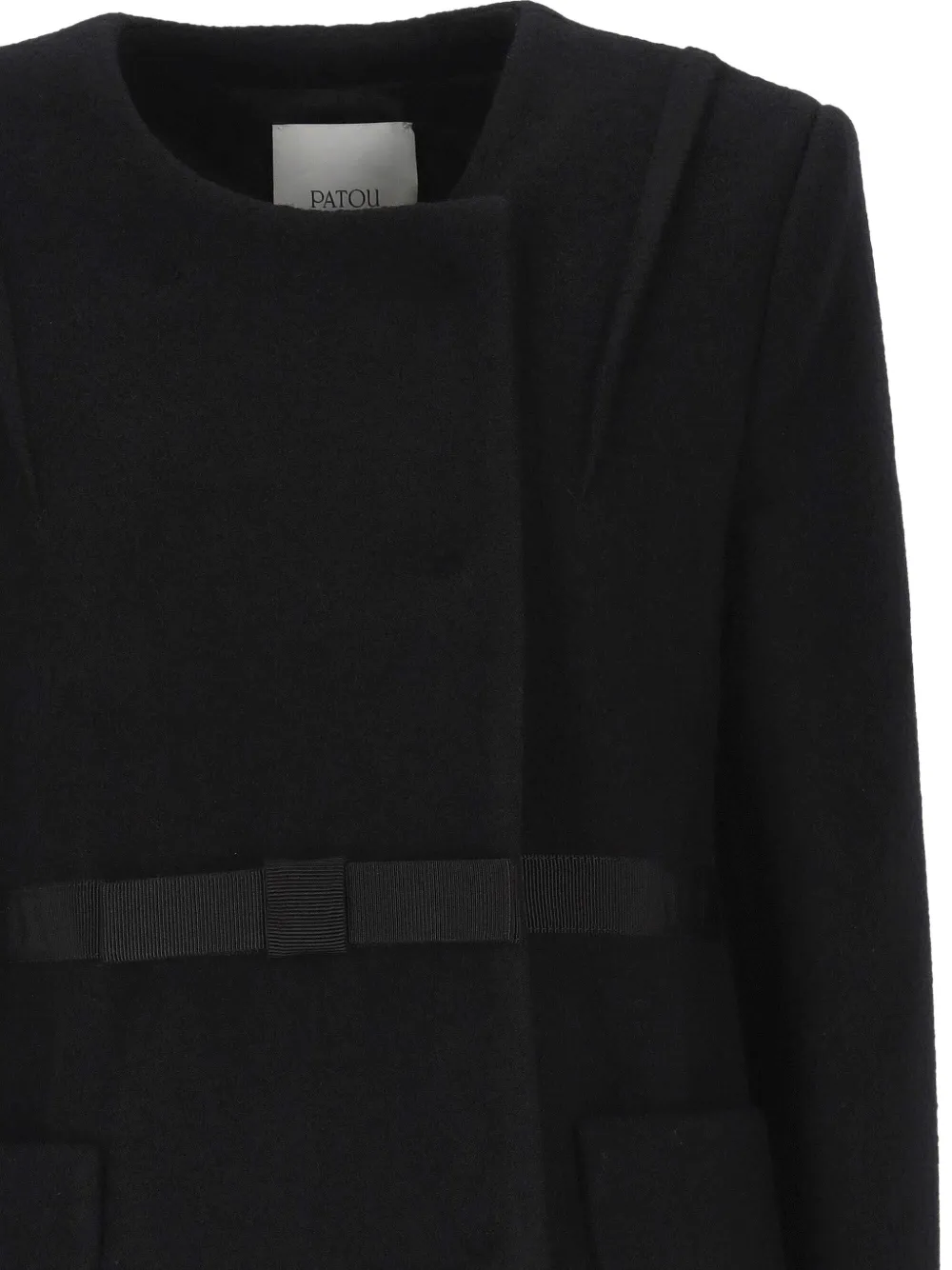 Patou Jack met strikdetail en scheerwol Zwart