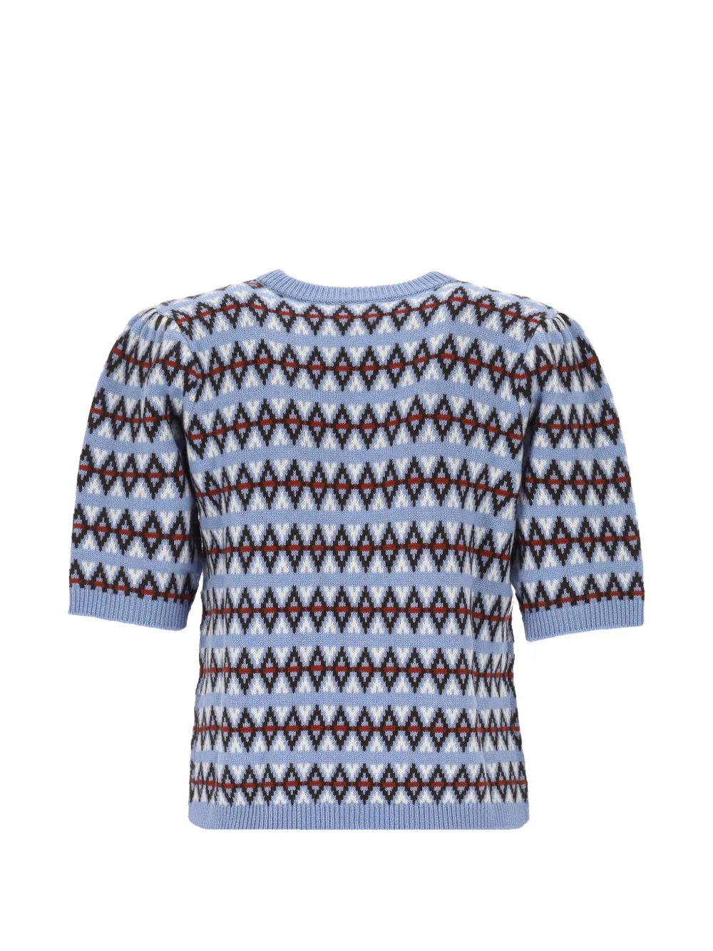 FRAME Fair Isle gebreide trui met pofmouwen Blauw