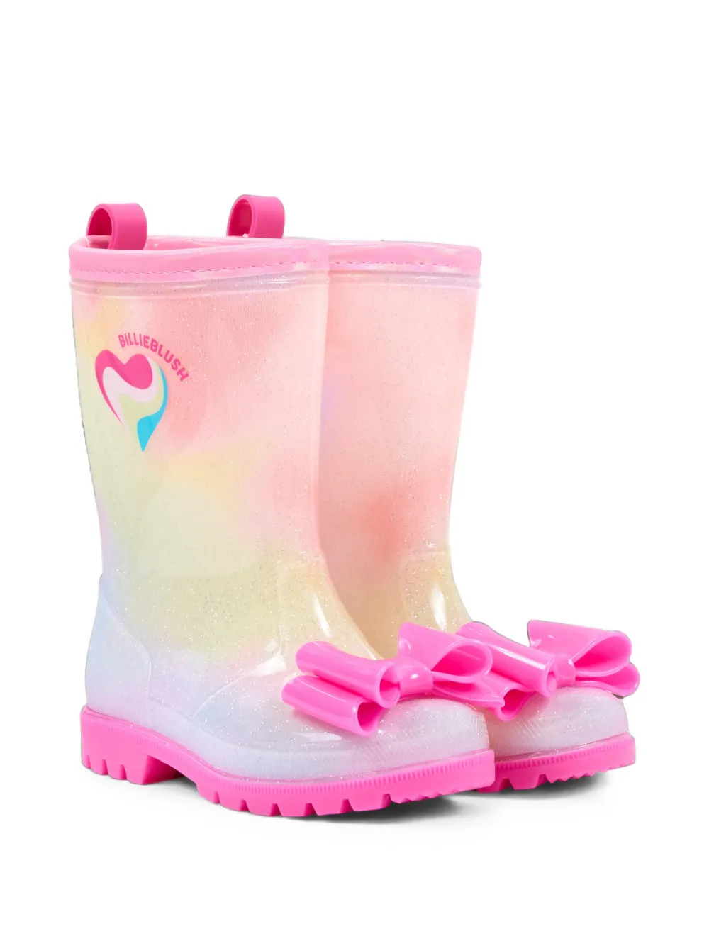 Billieblush glitter-effect bow-detail boots Wit