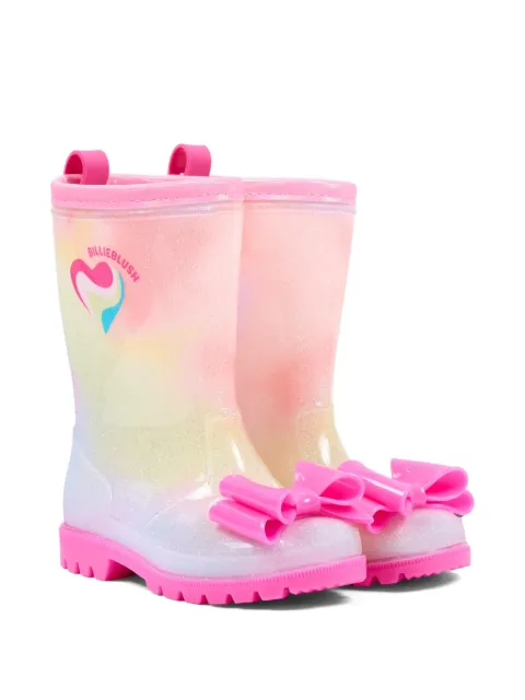 Billieblush glitter-effect bow-detail boots