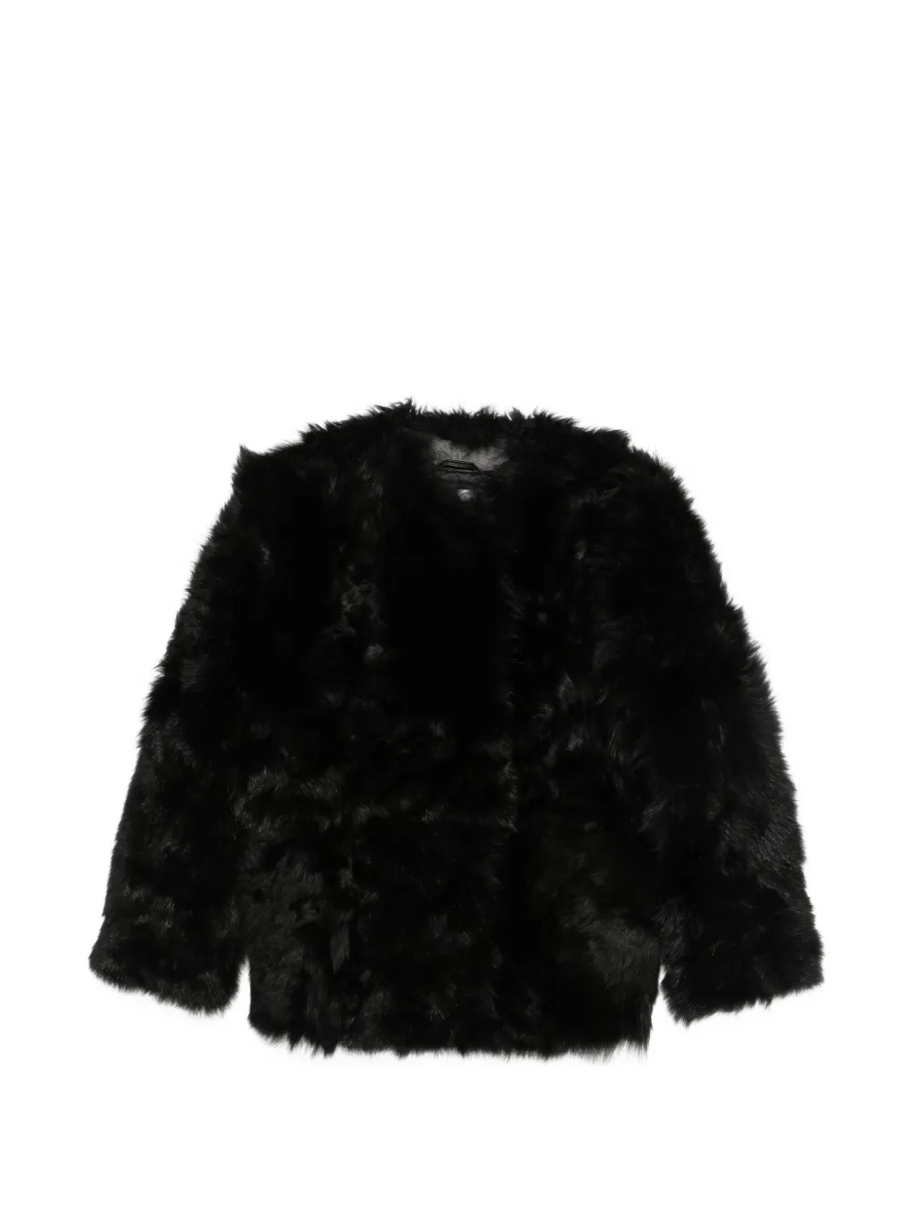 Soft Goat shearling coat - Schwarz
