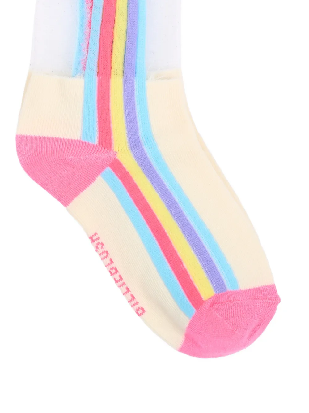 Billieblush Gestreepte sokken met hartpatroon Beige