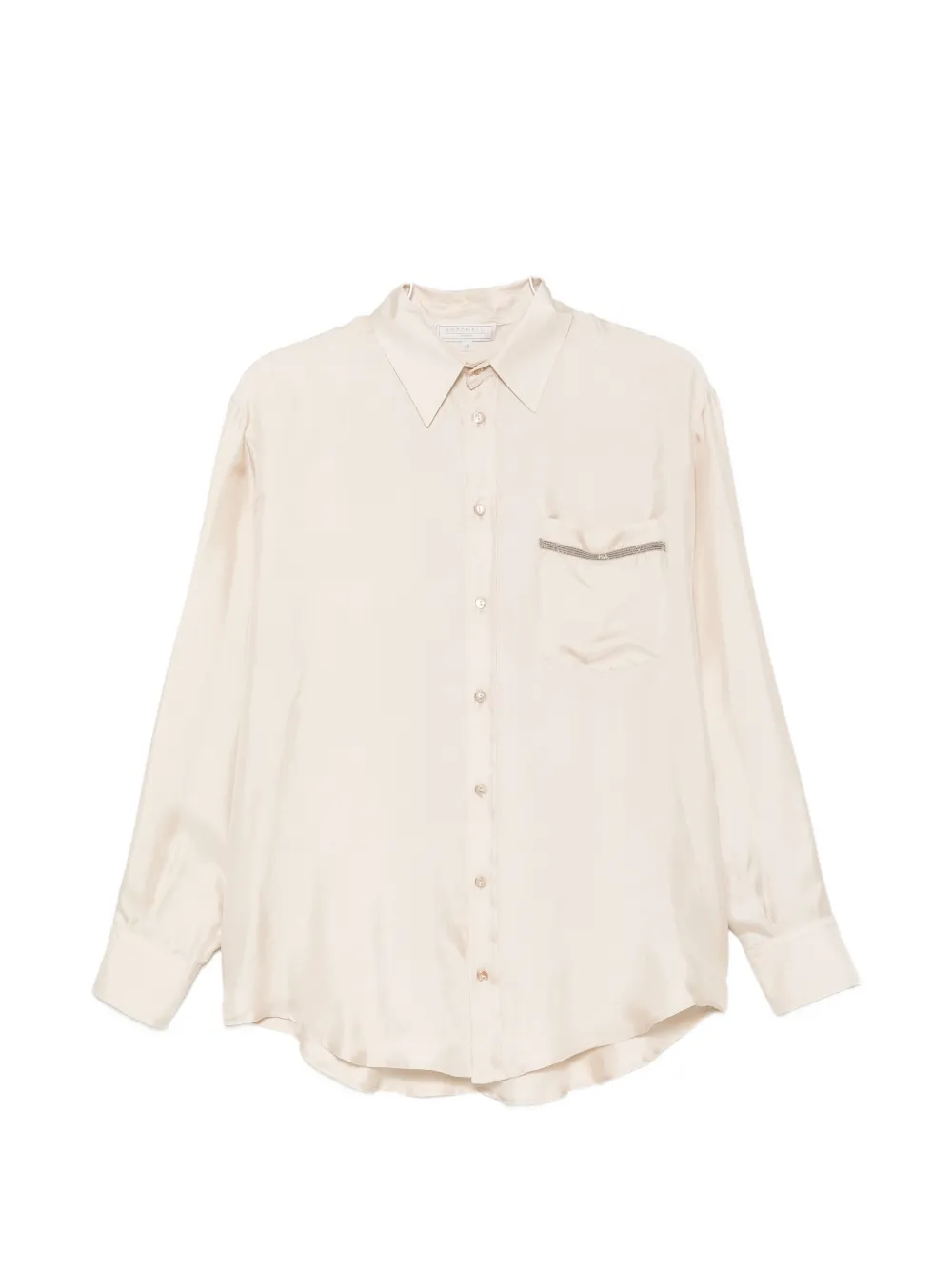 Antonelli beaded-trim pocket shirt