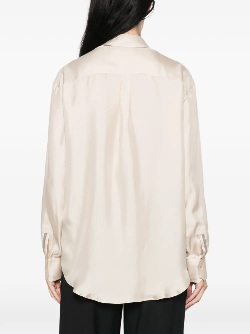 Antonelli Blouse met zak en afwerking met kralen Beige