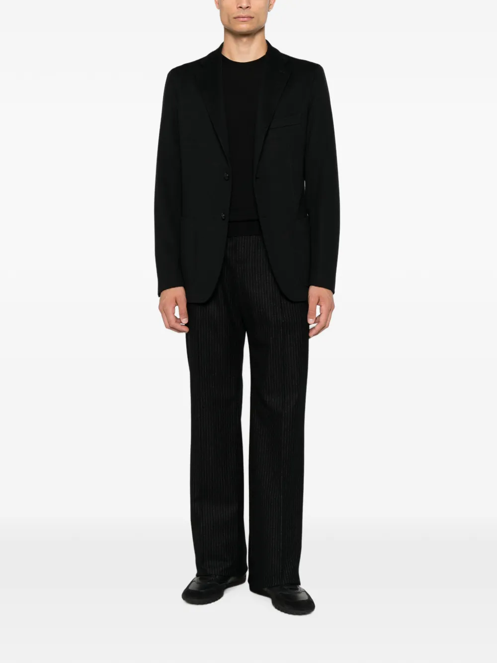 Tagliatore Giacca blazer met enkele rij knopen en gekerfde revers Zwart