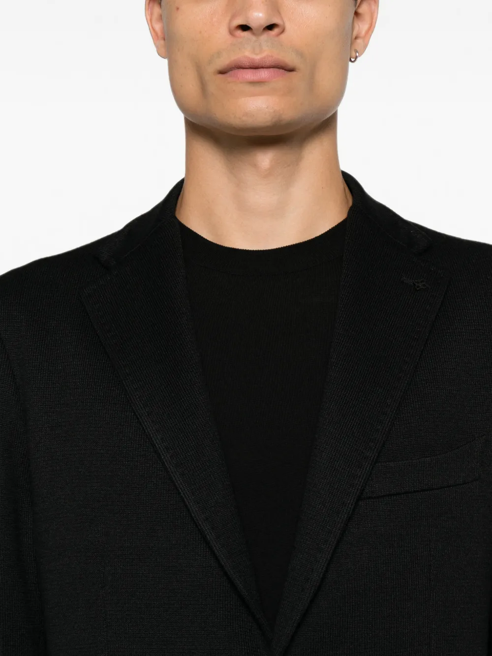 Tagliatore Giacca blazer met enkele rij knopen en gekerfde revers Zwart