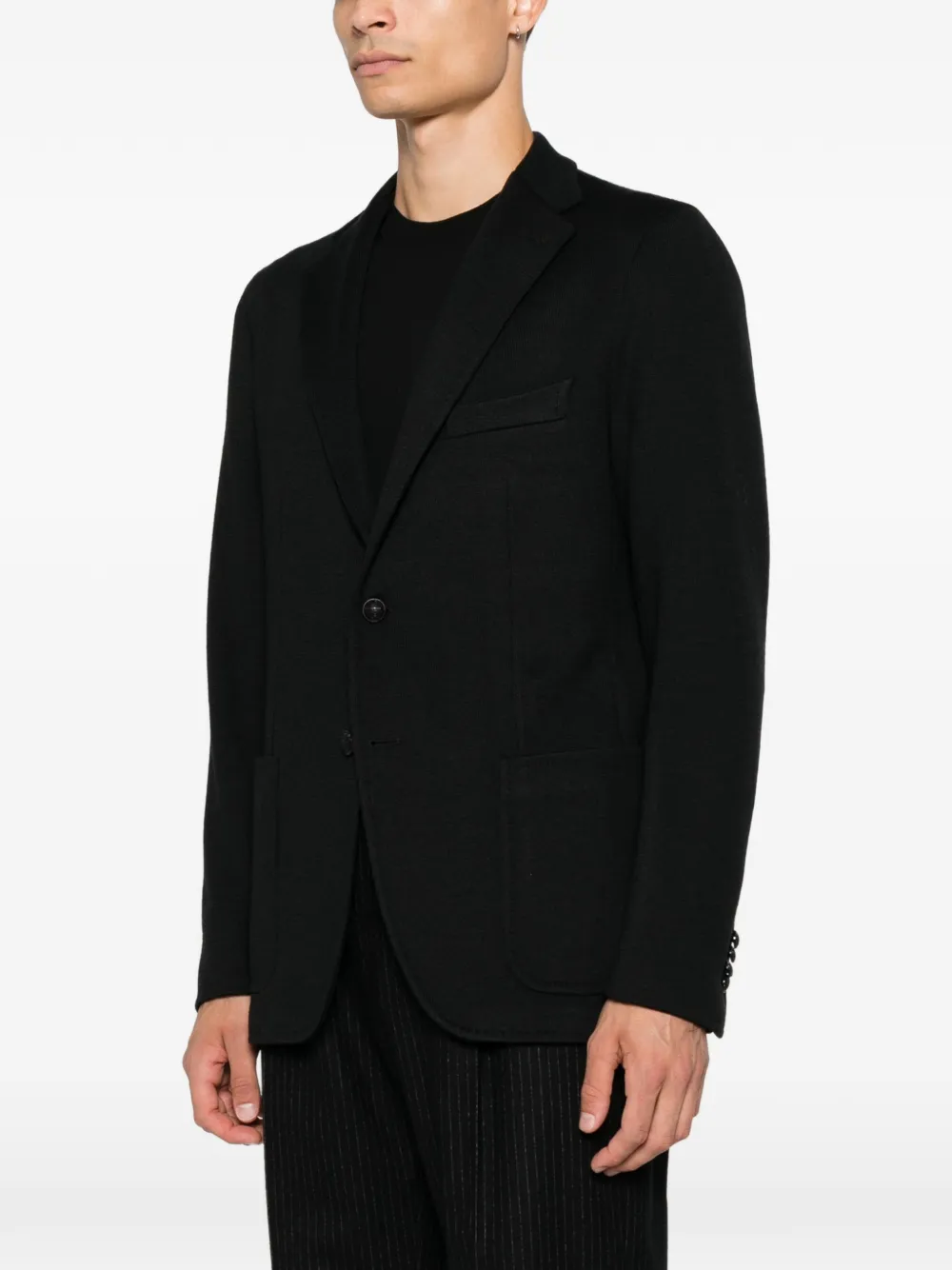Tagliatore Giacca blazer met enkele rij knopen en gekerfde revers Zwart