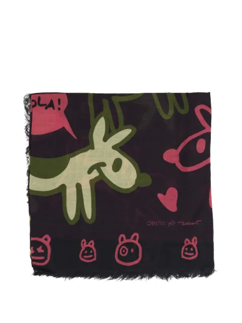 Destin graphic-print frayed scarf