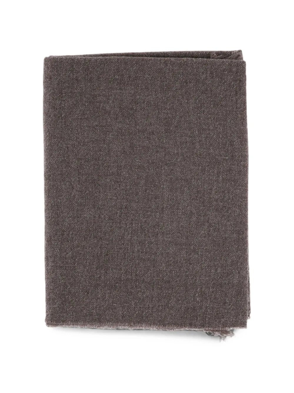 Gran Sasso fringed metallic-thread scarf - Braun