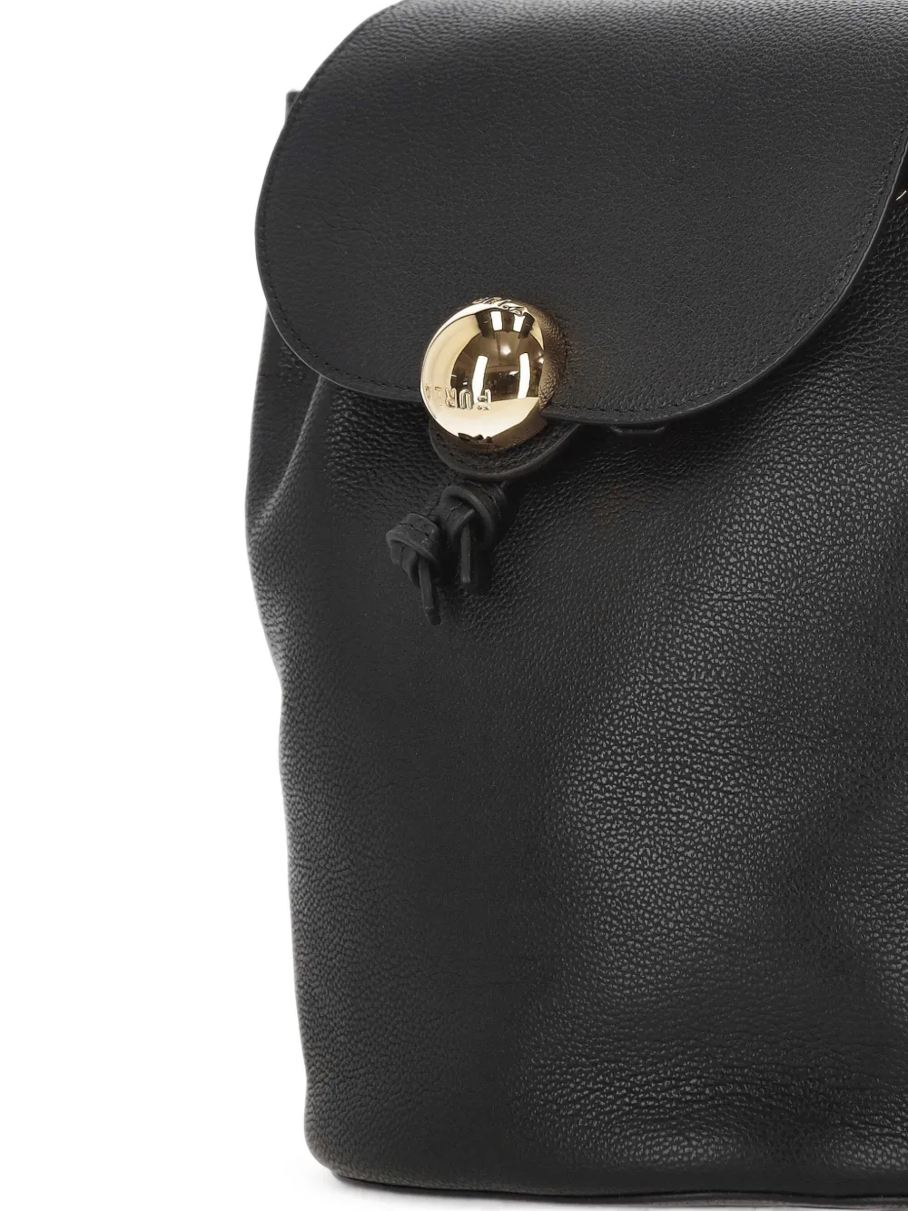 Furla Leren rugzak met logoplakkaat Zwart